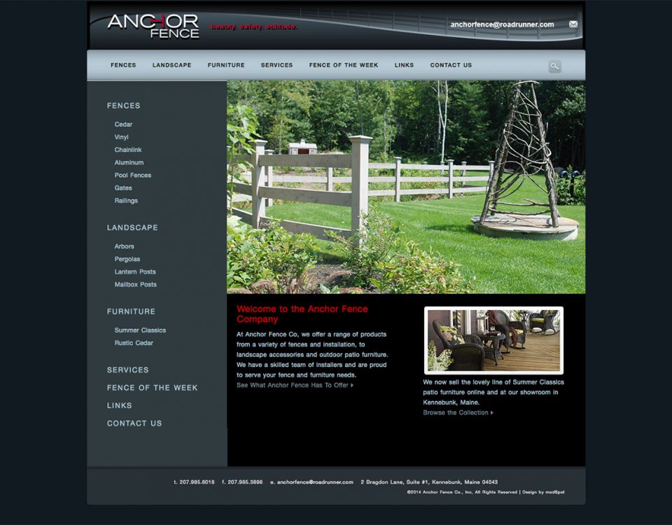 Anchor Fence website by ModSpot